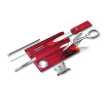 VICTORINOX Swiss Card Classic manikűr készlet, led lámpával, piros