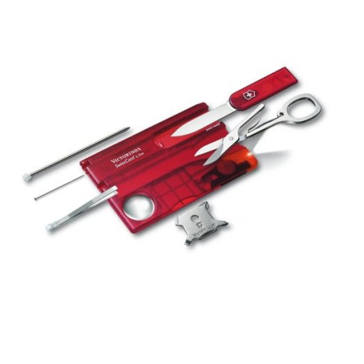 VICTORINOX Swiss Card Classic manikűr készlet, led lámpával, piros