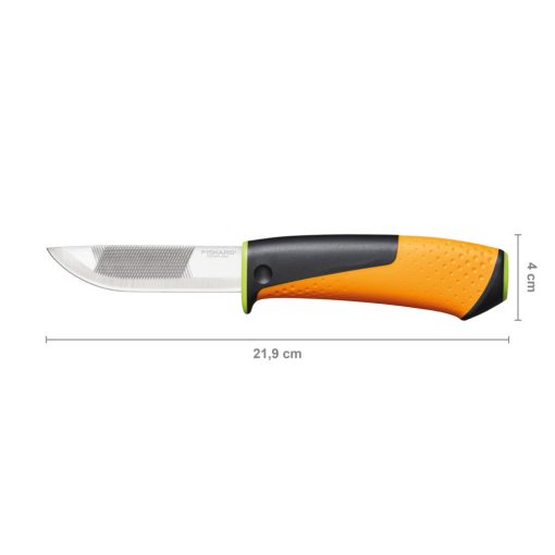 FISKARS Hardware kés épületgépészeti munkákhoz, tokba épített élezővel