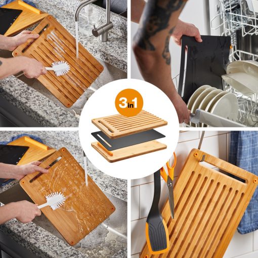 FISKARS Functional Form bambusz vágódeszka készlet