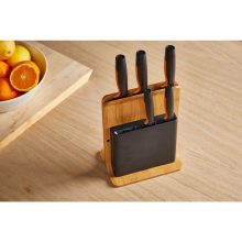 FISKARS Functional Form késkészlet, 5 késsel, bambusz blokkban