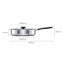 FISKARS Functional Form párolóserpenyő, fedővel (26 cm) kerámia bevonattal