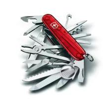 VICTORINOX Swiss Army Swiss Champ zsebkés, áttetsző piros