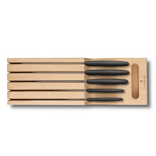 VICTORINOX Swiss Classic késkészlet, 5 részes, fa tartóban