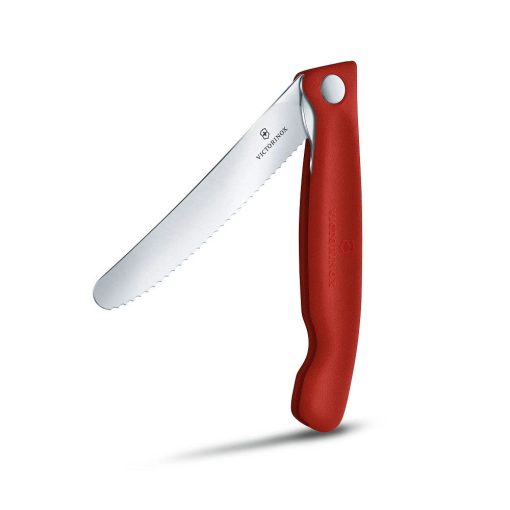 VICTORINOX Swiss Classic összecsukható paradicsomszeletelő kés (11 cm) piros