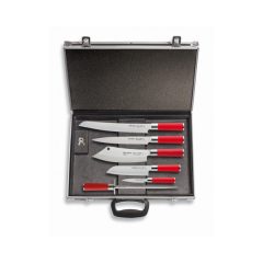   DICK Red Spirit késkészlet, 5 késsel, fenőacéllal, mágneses késtartó táskában