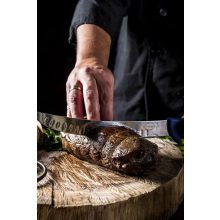 DICK ErgoGrip henteskés, barázdált pengével (26 cm) merev, ívelt, vékony, kék