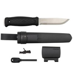   MORAKNIV Garberg (S) tőr, tokkal + Survival Kit tűzgyújtó készlet, fekete