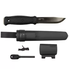 MORAKNIV Garberg (C) tőr, tokkal + Survival Kit tűzgyújtó készlet, fekete