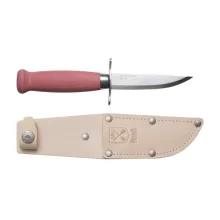 MORAKNIV Scout 39 (S) kés,  vörösáfonya, bőr tokkal