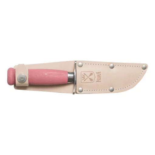 MORAKNIV Scout 39 (S) kés,  vörösáfonya, bőr tokkal