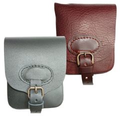 Bőr övtáska - Dupla - Álló - Övcsattal - Rátéttel