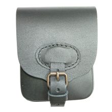 Bőr övtáska - Dupla - Álló - Övcsattal - Rátéttel