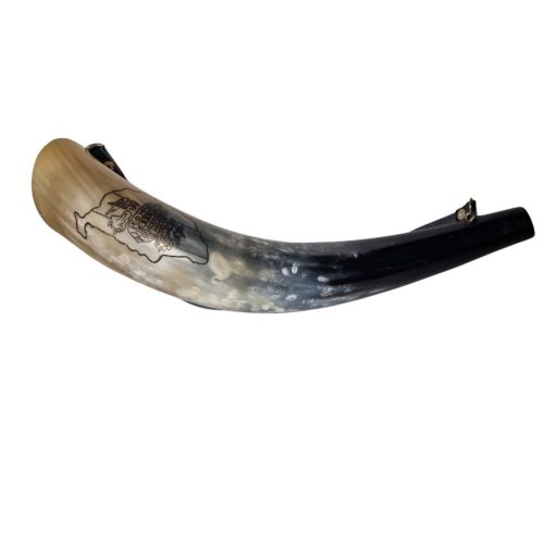 Kürt 14– Fújó kürt - Angyalos címer + Nagy Magyarország mintával (Egyedi darab)