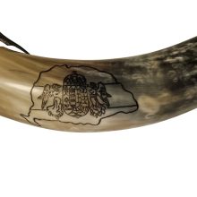 Kürt 14– Fújó kürt - Angyalos címer + Nagy Magyarország mintával (Egyedi darab)