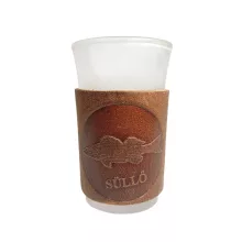 Üveg feles pohár bőr borítással 6db-os szett – Horgászat tematika