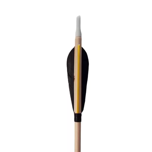 Wooden arrow  - with 3" parabolic feather
