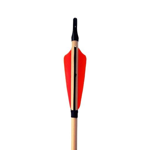 Wooden arrow  - with 3" parabolic feather